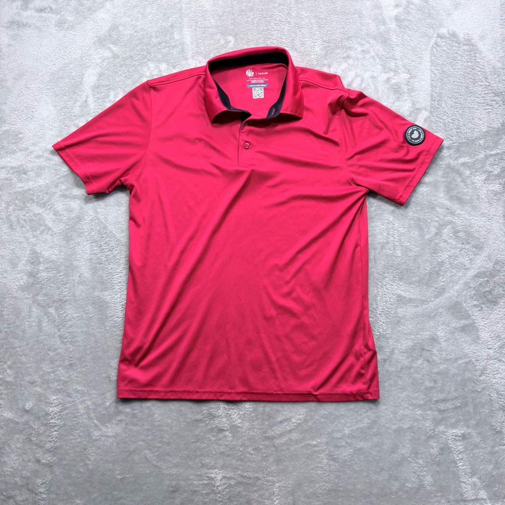 Oobe Chick-fil-A Polo Shirt Mens Medium Red Performance Short Sleeve